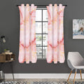 Pink Marble Print Grommet Curtain Panels