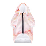 Pink Marble Print Dog Zip Up Hoodie