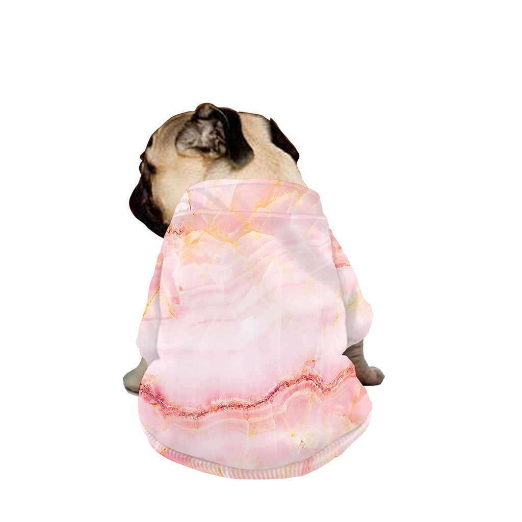 Pink Marble Print Dog Zip Up Jacket