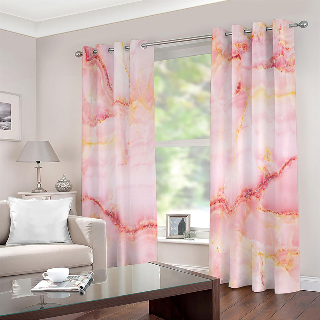 Pink Marble Print Extra Wide Grommet Curtains