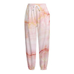 Pink Marble Print Fleece Lined Knit Pants