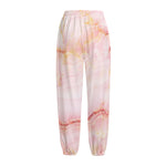 Pink Marble Print Fleece Lined Knit Pants