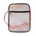 Pink Marble Print Front Pocket Bible Bag