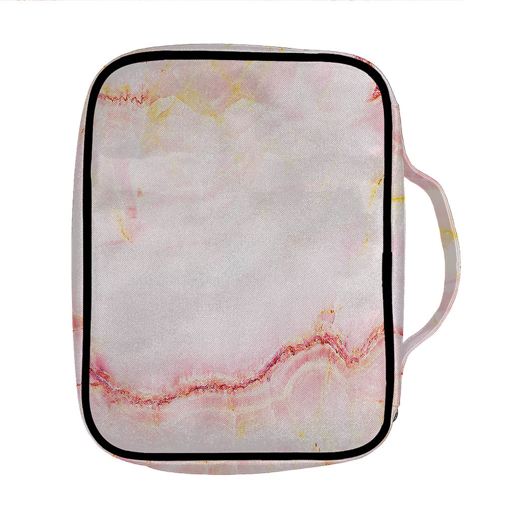 Pink Marble Print Front Pocket Bible Bag