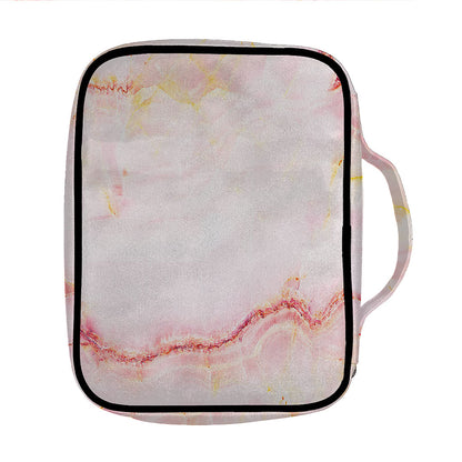 Pink Marble Print Front Pocket Bible Bag