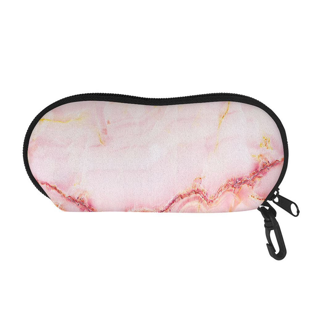 Pink Marble Print Glasses Case