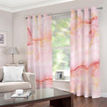 Pink Marble Print Grommet Curtains