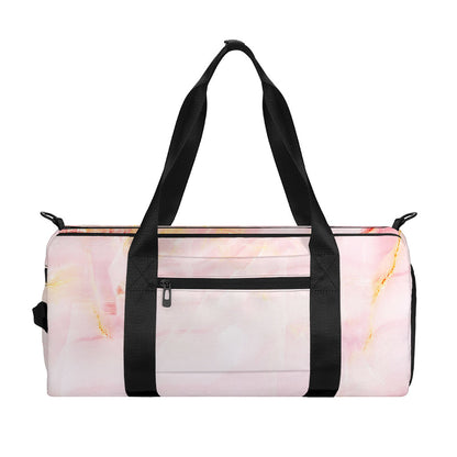 Pink Marble Print Gym Bag