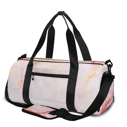 Pink Marble Print Gym Bag