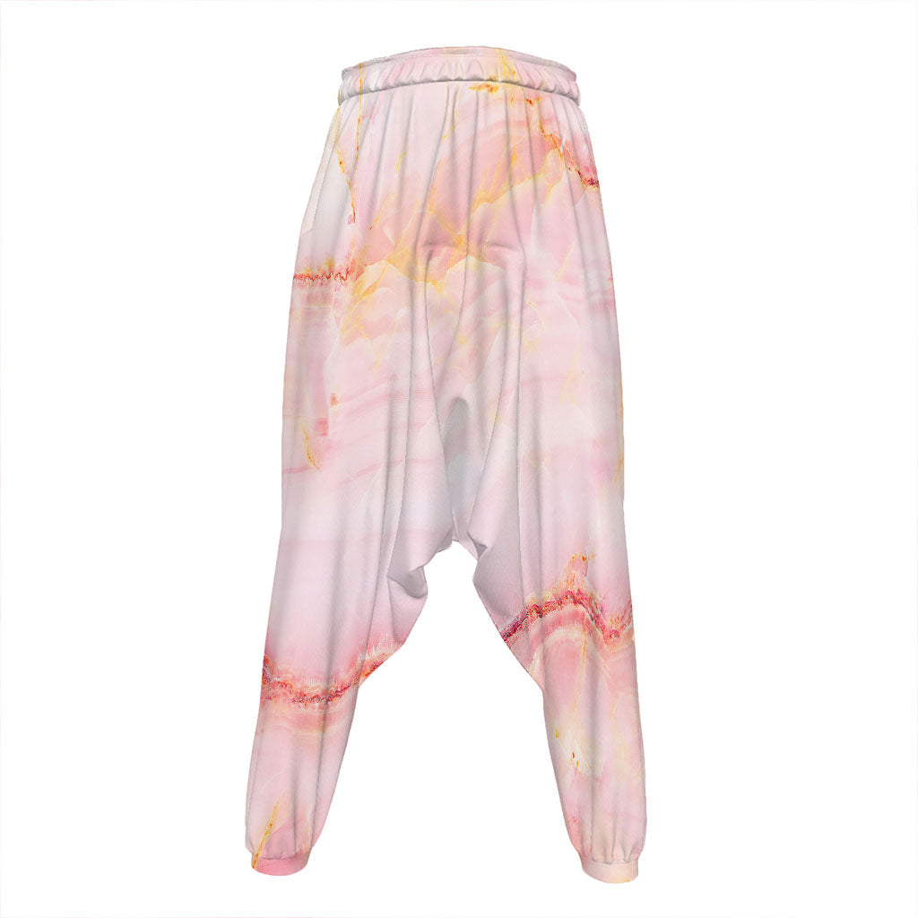 Pink Marble Print Hammer Pants