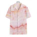 Pink Marble Print Hawaiian Shirt