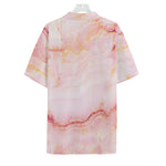 Pink Marble Print Hawaiian Shirt