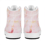 Pink Marble Print High Top Leather Sneakers
