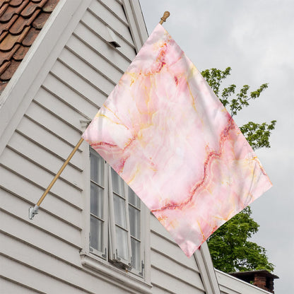 Pink Marble Print House Flag