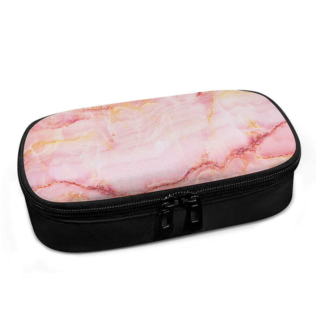 Pink Marble Print Insulin Cooler Travel Case