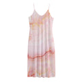 Pink Marble Print Jersey Midi Cami Dress