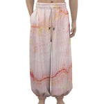 Pink Marble Print Lantern Pants