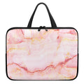 Pink Marble Print Laptop Sleeve With Handle