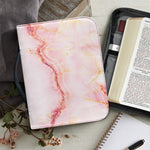 Pink Marble Print Leather Bible Cover