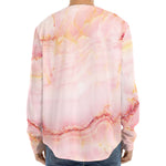 Pink Marble Print Long Sleeve Baseball Jersey