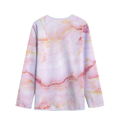 Pink Marble Print Long Sleeve Short Coat