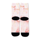 Pink Marble Print Long Socks