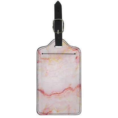 Pink Marble Print Luggage Tag