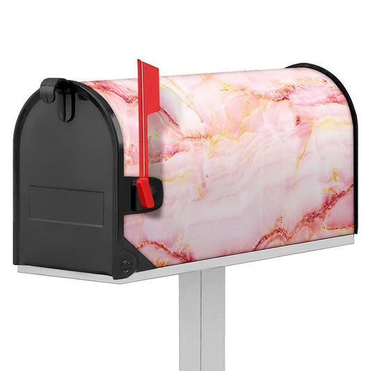 Pink Marble Print Mailbox Cover