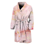 Pink Marble Print Men's Bathrobe