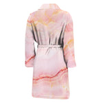 Pink Marble Print Men's Bathrobe
