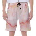 Pink Marble Print Men's Beach Shorts