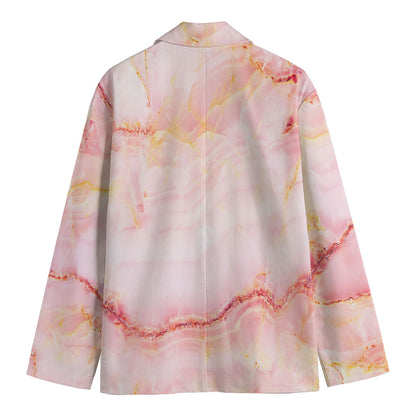 Pink Marble Print Men's Blazer