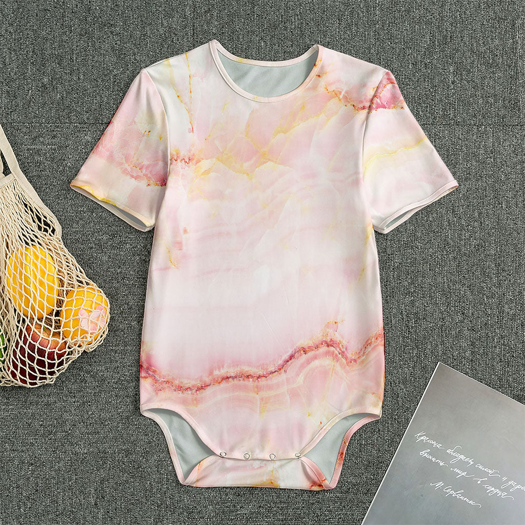 Pink Marble Print Men's Bodysuit