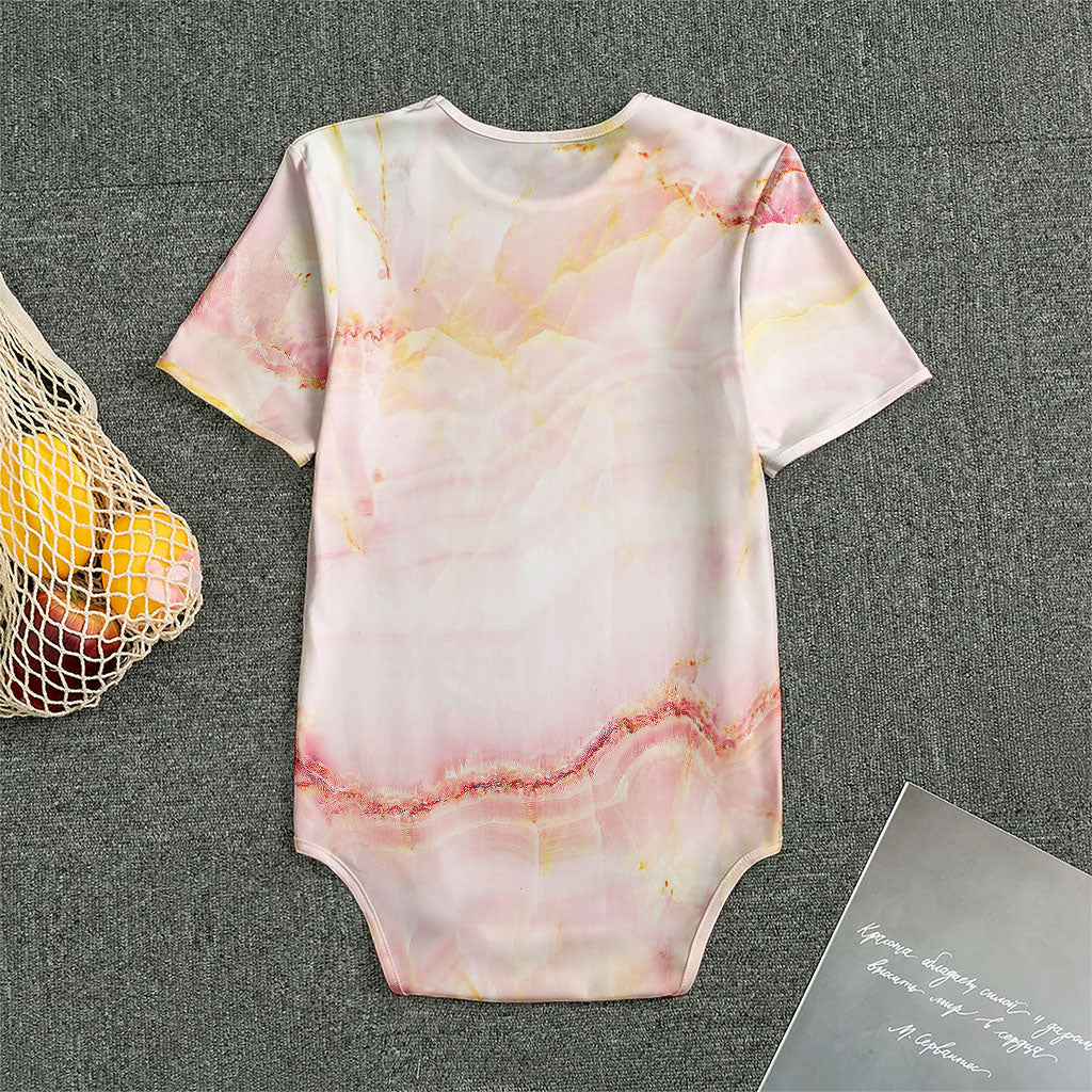 Pink Marble Print Men's Bodysuit
