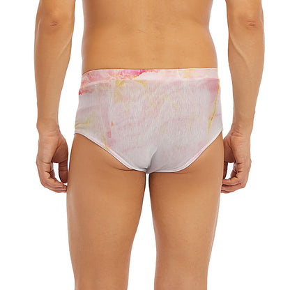 Pink Marble Print Men's Briefs