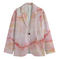Pink Marble Print Men's Cotton Blazer