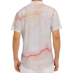 Pink Marble Print Men's Deep V-Neck Shirt