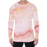 Pink Marble Print Men's Long Sleeve T-Shirt