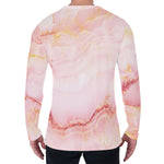 Pink Marble Print Men's Long Sleeve T-Shirt
