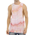 Pink Marble Print Men's Muscle Tank Top