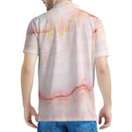 Pink Marble Print Men's Polo Shirt