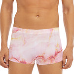 Pink Marble Print Men's Short Boxer Briefs