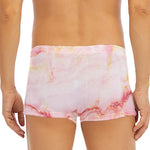Pink Marble Print Men's Short Boxer Briefs