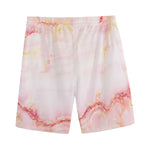 Pink Marble Print Men's Sports Shorts