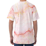 Pink Marble Print Men's Velvet T-Shirt