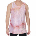 Pink Marble Print Men's Velvet Tank Top
