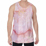 Pink Marble Print Men's Velvet Tank Top