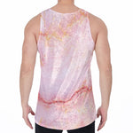 Pink Marble Print Men's Velvet Tank Top