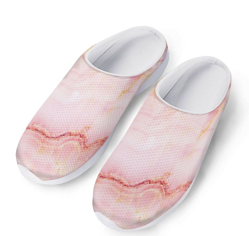 Pink Marble Print Mesh Casual Shoes