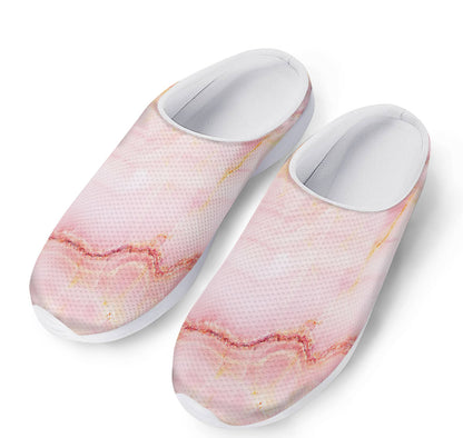 Pink Marble Print Mesh Casual Shoes